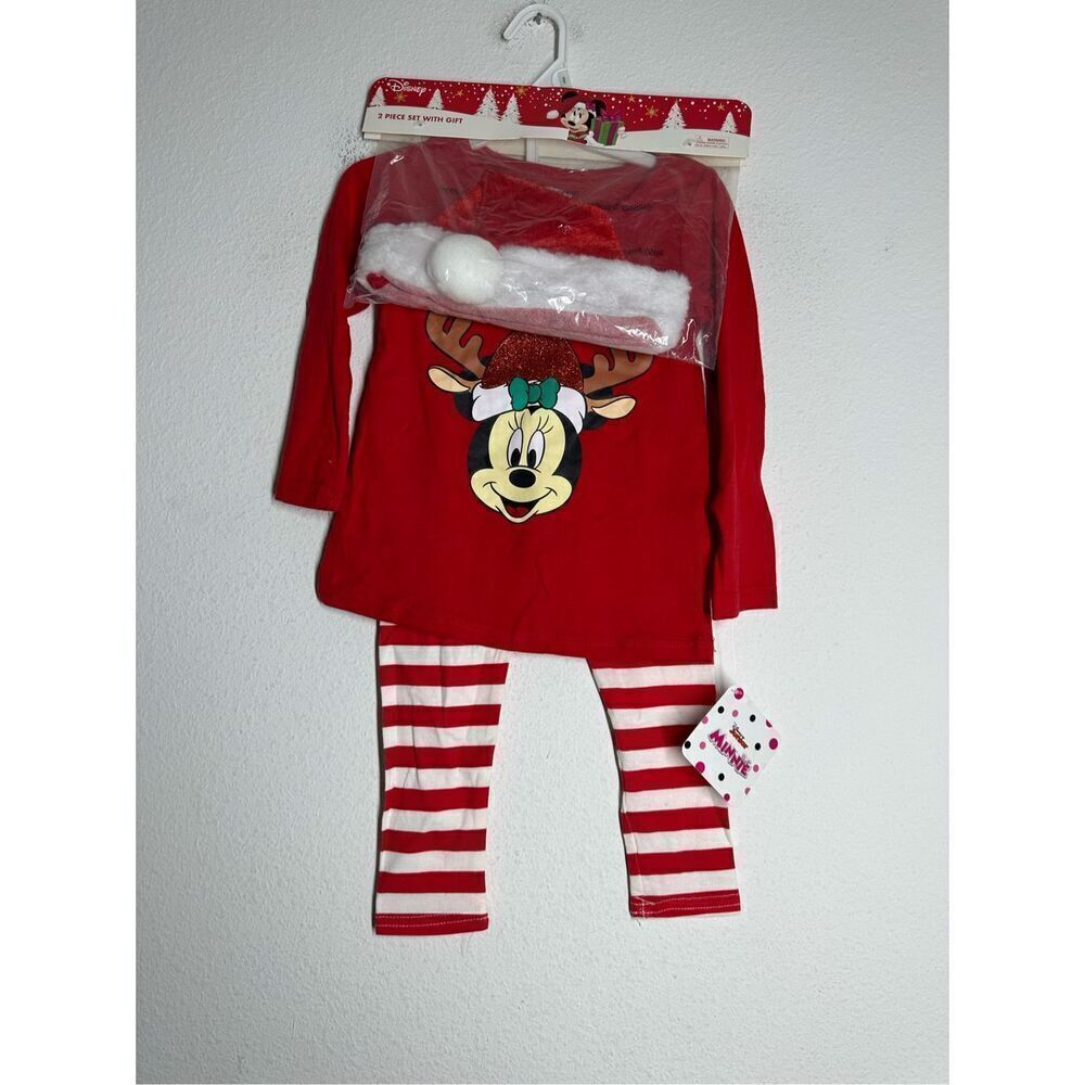 NWT Disney Mickey Mouse Christmas Baby 3 Piece Set Size 3T Cotton Blend
